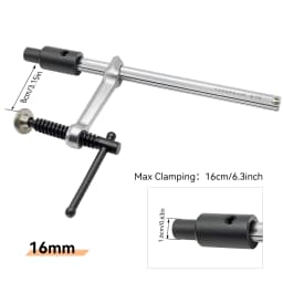 Allsome 2pcs Inserta Clamps, Fits 16 mm Holes, 160mm Capacity, 80mm Throat Depth, 136 kg Clamping Pressure, 16mm x 8mm Rail Size