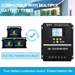 AU Stock Y&H 60A 80A 100A MPPT Solar Charge Controller 12V 24V 36V 48V Solar Panel Lead Acid/Lithium Battery Regulator Dual USB