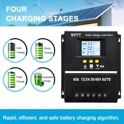 AU Stock Y&H 60A 80A 100A MPPT Solar Charge Controller 12V 24V 36V 48V Solar Panel Lead Acid/Lithium Battery Regulator Dual USB