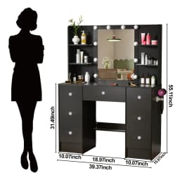 (Festive Gift) Brand-new bedroom dressing table with vanity mirror featuring three colour modes and adjustable brightness