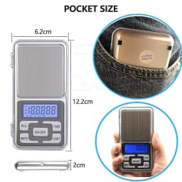 Pocket Digital Mini Scales 0.01g 500g Precision Weight Balance Silver Mel
