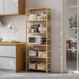 6-Tier Freestanding Bamboo Bookcase Storage Shelf Bathroom Kitchen Organizer Rack