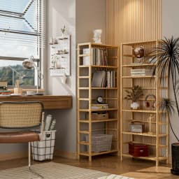 6-Tier Freestanding Bamboo Bookcase Storage Shelf Bathroom Kitchen Organizer Rack