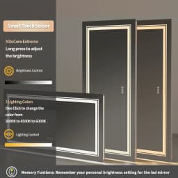 Jumbo-Large Illuminated LED Bathroom Mirror, Front and Backlit Lights, Wall Mounted, Touch Anti-fog Vanity Mirror