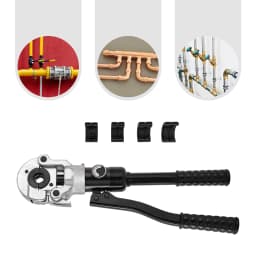 Hydraulic Crimper Tool 80 100KN 360 Rotating Head with 3 Dies VAU15 VAU20 VAU25 for Copper Pipe Auto Repair HVAC Electrical Work