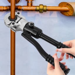 Hydraulic Crimper Tool 80 100KN 360 Rotating Head with 3 Dies VAU15 VAU20 VAU25 for Copper Pipe Auto Repair HVAC Electrical Work
