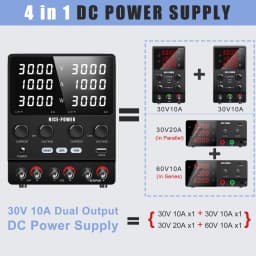 NICE-POWER 30V 10A Laboratory Power Supply Adjustable CH1 CH2 USB 3 Channel Output Power Supply Voltage Regulator 0-240V3A 60V5A