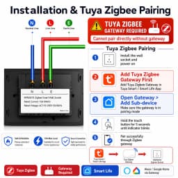 Melery Zigbee Tuya Smart AU Wall Socket Electrical Outlet Power Monitoring Touch Sensor Switch Wireless Remote Alexa Google Home