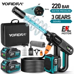 YOFIDRA 220Bar Brushless High Pressure Car Washer Gun 3 Gear Electric Washing Water Wash Spray Gun For Makita 21V Battery Pin