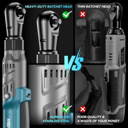 SEESII 3/8" Cordless Ratchet Wrench 21V 90Nm Electric Wrench 12V Rechargeable Angle Wrench Car Repair Tools with 2 Batteries ﻿
