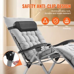 SucceBuy Zero Gravity Chair Zero Gravity Recliner Lounge Chair Adjustable Anti Gravity Chair with Cushion Footrest & Cupholder