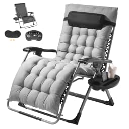 SucceBuy Zero Gravity Chair Zero Gravity Recliner Lounge Chair Adjustable Anti Gravity Chair with Cushion Footrest & Cupholder