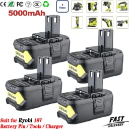 1/2/4 PCS 5.0Ah P108 Replace for Ryobi 18V Battery Pin for P102 P104 P107 P109 RB18L50 Cordless Power Tools with LED Indicator