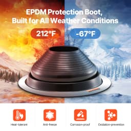 SucceBuy Roof Pipe Flashing Boots Fit Pipe OD 6"to11" Flexible EDPM Roofing Jack Pipe Flashing High Temp -67℉to 212℉ for Chimney