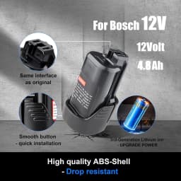 1/2/4Pcs 4.8Ah BAT411 Replace for Bosch 12V Li-ion Battery Pin Compatible with GBA12V30 BAT420 BAT411 BAT412 BAT413 Power Tools
