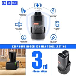 1/2/4Pcs 4.8Ah BAT411 Replace for Bosch 12V Li-ion Battery Pin Compatible with GBA12V30 BAT420 BAT411 BAT412 BAT413 Power Tools