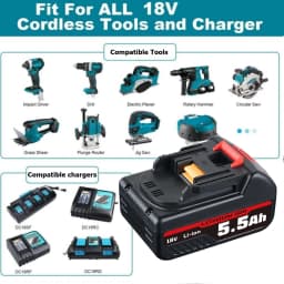 5.5Ah/7.0Ah BL1860B-D Replace for Makita 18V BL1850B BL1830 BL1815 BL1890 Li-on Battery Pin Compatible with Cordless Power Tool