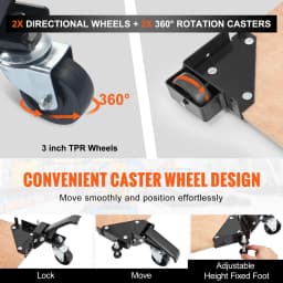 SucceBuy Mobile Base Heavy Duty Universal Mobile Base Stand Swivel Wheels for Woodworking Equipment Bandsaw Power Tools Machine