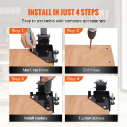 SucceBuy Mobile Base Heavy Duty Universal Mobile Base Stand Swivel Wheels for Woodworking Equipment Bandsaw Power Tools Machine