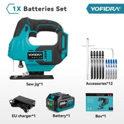 YOFIDRA 3800rpm Brushless Electric Jig Saw Infrared Laser Curve Saw Multi-Function Woodworking Tool For Makita 18V Battery pin