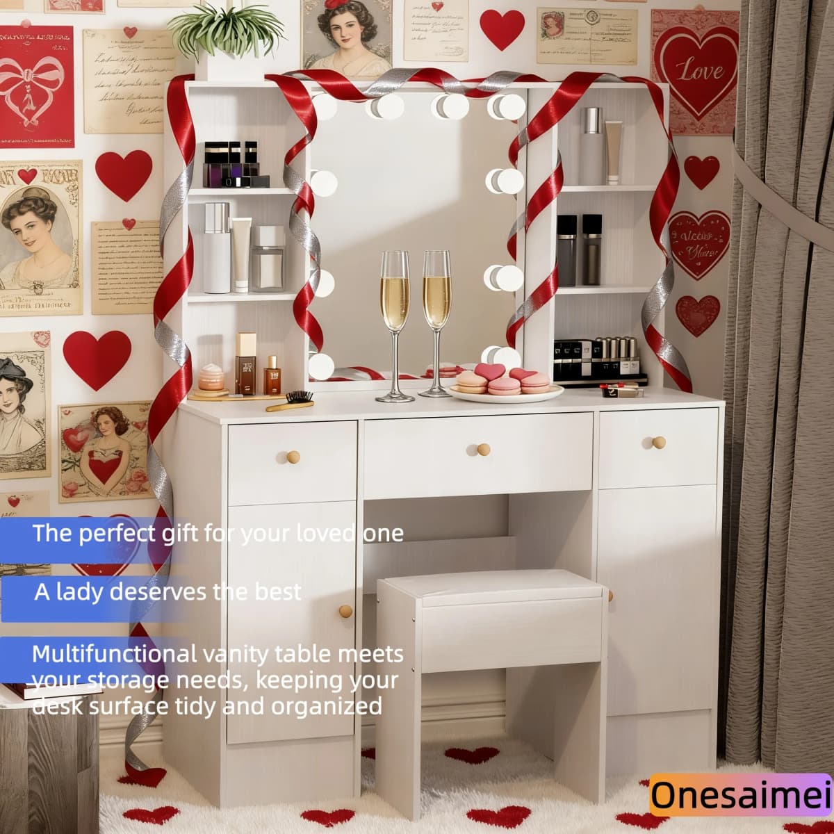 Brand new bedroom dressing table with vanity mirror Features three colour modes and adjustable brightness Birthday gift