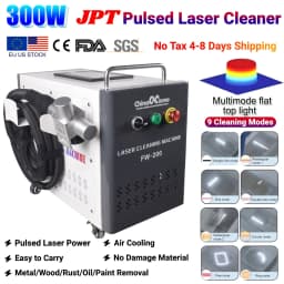 300W JPT Pulsed Laser Cleaning Machine Professional Metal Wood Rust Oil Paint Removal Air Cooling Industrial Laser Cleaner