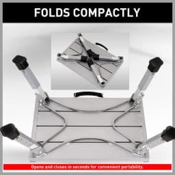 HORUSDY Telescopic Folding Step Stool Aluminium Step Adjustable Hight Platform Caravan 200KG