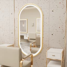 Oval Smart Mirror - LED Illuminated Vanity Bathroom Full Body Mirror with Anti-Fog, Gold Aluminum Frame