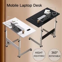 PORIYA Mobile Laptop Desk Computer Table Stand Adjustable Bed Bedside Portable Study