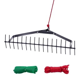 SucceBuy 32 in Aquatic Weed Rake 6.3 Double Weeds Cutter w/ 30ft Rope No Assembly Required Clearing Tool to Pond Lake Rivulet