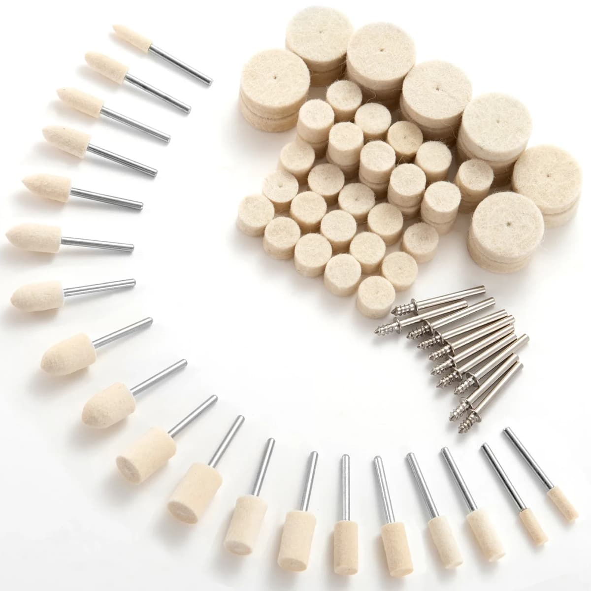 Felt Polishing Buffing Wheel for Dremel Rotary Tool Accessories Wool Felt Polishing Pad Wheel Set for Rotary Tool