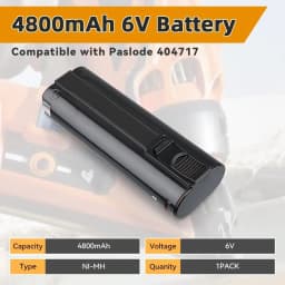 1/2/4Pcs 4.8Ah 6V Ni-MH Battery Replace for Paslode 6V Battery Pin Compatible with 404717 B20544E 404400 900400 900420 900600