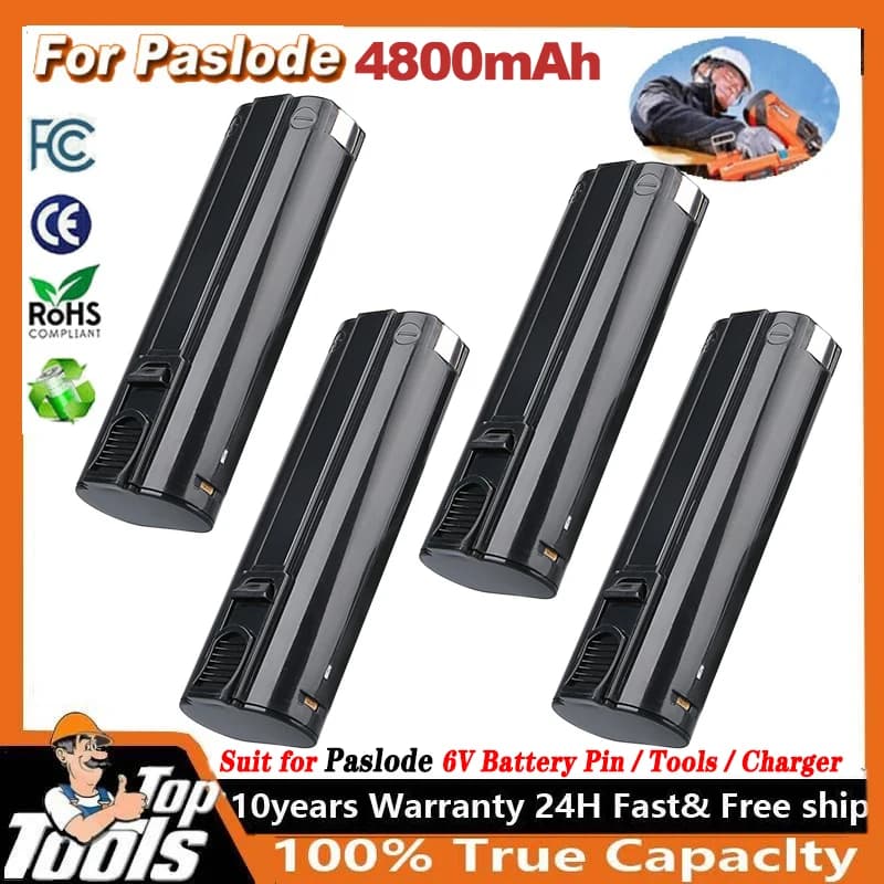1/2/4Pcs 4.8Ah 6V Ni-MH Battery Replace for Paslode 6V Battery Pin Compatible with 404717 B20544E 404400 900400 900420 900600
