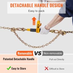 SucceBuy 2 PCS Ratchet Chain Binder 3/8"-1/2" with G80 Chains 12000 lbs Adjusting Handle Tie Down Hauling for Flatbed Trailer