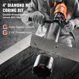 SucceBuy 1500 W 4in Bit Diamond Core Drill Machine Handheld Concrete Core Drill Rig Wet Stepless Speed Electric Drilling Machine