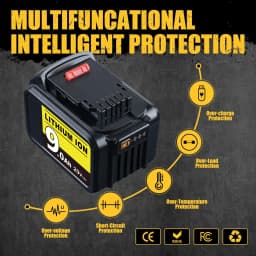 1/2/4Pcs 9.0Ah DCB200 Replace for Dewalt 20V Li-on Battery Pin DCB205 DCB201 DCB204 DCB206 Compatible with Cordless Power Tool