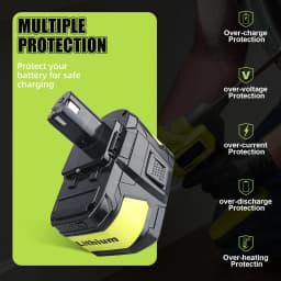 1/2/4Pcs P109 9.0Ah Li-on Replace for Ryobi 18V Battery Pin P102 P103 P104 P108 Compatible for Ryobi 18V Cordless Power Tools