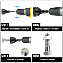 Tungsten Steel External Electric Chamfer Tool Remove Burr Clean Bolt Tool New