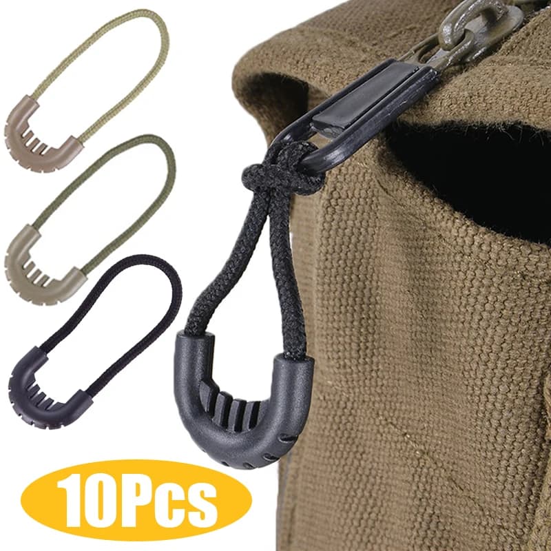 New Replacement Zipper Pull Puller For Bag Suitcase Backpack Tent Zipper Ropes Clips Lock Zip Slider Apparel Accessories 2028