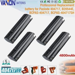 1/2/4Pcs 4.8Ah 404717 Replace for Paslode 6V B20544E B20720 404400 900400 Ni-MH Battery Pin Compatible with Cordless Power Tools