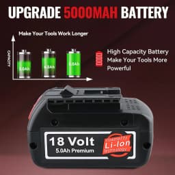 1/2/4Pcs BAT609 18V 5.0Ah Li-on Battery Replacement for Bosch 18V BAT610G BAT618G BAT619 BAT621 Cordless Power Tool Battery Pin