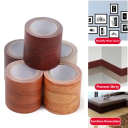 5.7cm/8cm Realistic Wood Grain Repair Adhensive Duct Tape Floor Furniture Renovation Skirting Line Sticker Home Decoration