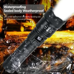 Tactical LED Flashlight 2000LM USB Rechargeable Waterproof Grade Zoom Torch Bright Portable Emergency Light for Camping Outdoor