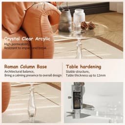 Acrylic Sideboard Table Ready to Use, Sideboard, Nightstand, Couch Table