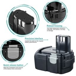 1/2/4Pcs 7.0Ah Li-on EBM1830 Replace for Hitachi 18V Battery Pin BCL1815 BCL1820 BCL1825 BCL1830 Compatible With Cordless Tools