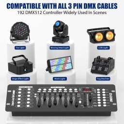 DayFlicker AC 100-240V Black Grand Console DMX and MIDI Operator 192 Channel Light Controller for Live Concerts KTV DJs Clubs