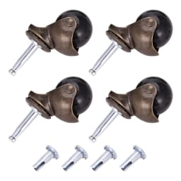 1.5Inch Ball Casters Wheels For Furniture Casters Set Of 4 With 8 X 38Mm Mounting Stem Sleeve Socket Insert Replacement