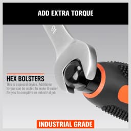 HORUSDY 6Pc Thru Screwdriver Set Hammer Impact Hex Magnetic Tips Rubber Grip Handle CRV