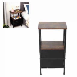 Nightstand Bedside Table Night Stand for Bedroom MDF Carbon Steel Bedside Table with 2 Drawers for Living Room Dorm