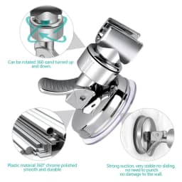 Adjustable Bracket Suction Shower Head Handset Holder Bathroom Wall Mount
